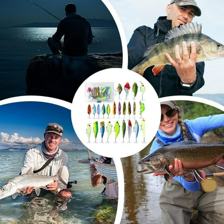 CKDOHAPEL 24PCS Hard Sequins Set Freshwater Full Pencil Horse Mouth Sequins Gear Set Angler 865bled Whistle Squid Rig Tailo Tackle Saltwater Hooks Assortment Crawler Harnesses Drop Shot Rod Beads