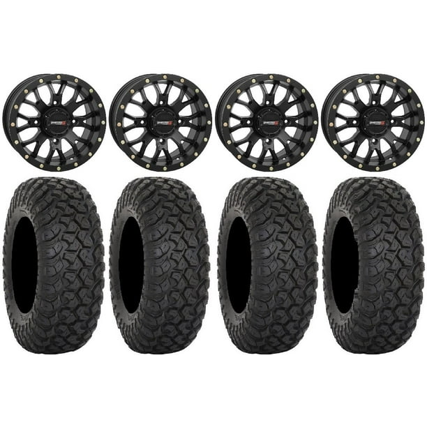 System 3 ST3 Black 14" Wheels 28" RT320 Tires CanAm Commander