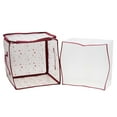 thumbnail image 2 of Christmas Ornament Storage Tote Holds up to 64 Ornaments Zip Top in White/Red, 2 of 6
