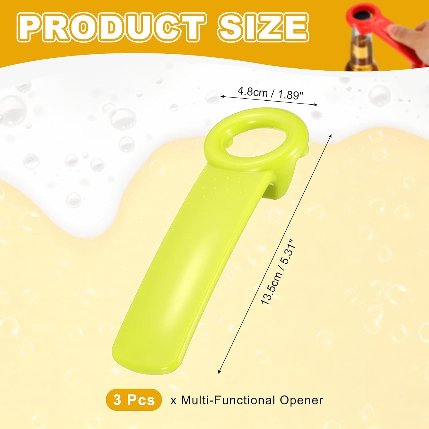 FRKSMD-3 Pcs Jar Key Lid Opener, Plastic Jar Lid Opener Easy Grip Multifunctional Durable Can Open Tool for Elderly Seniors Women Weak Hands Easy-use by Anyone, Matcha Green