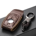 thumbnail image 4 of Vitodeco Leather Smart Key Fob Case Compatible for Mercedes-Benz A, C, E, S, CLA, CLS, GLA, GLB, GLC, GLE, GLS, G Glass 2017 - 2022 (4-Button, Brown), 4 of 5