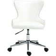 thumbnail image 4 of Pemberly Row Swivel Adjustable White Vegan Leather Office Chair, 4 of 13