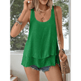 thumbnail image 6 of Women'S Flowy Layered Tank Top Scoop Neck Sleeveless Blouses Shirts Casual Vacation Tops Green XXL, 6 of 7