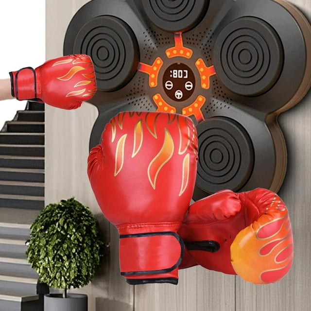 Guantes de boxeo shamjiam para niños con bolsa pesada de ejercicio rojo
