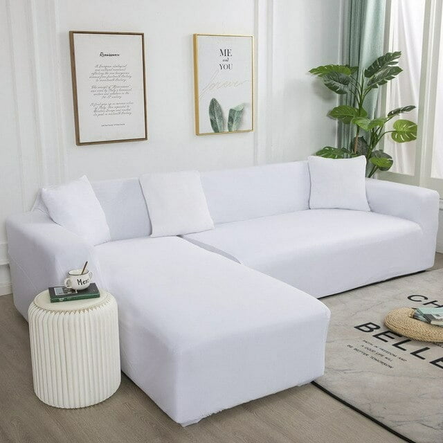 Housses de Canapé d'Angle Simples pour Salon Housse de Canapé Élastique en Spandex Housses Extensibles Canapé en Forme de L Besoin d'Acheter 2 Pcs Housse de Canapé