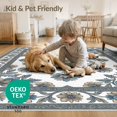 thumbnail image 4 of ODIKA 8'x10' Washable Area Rug Distressed Boho Ornate Vine Geometric Border Center Beige Vintage Refined for Living Room, Under Sectional, Family , Durable, Non-Slip, 4 of 7