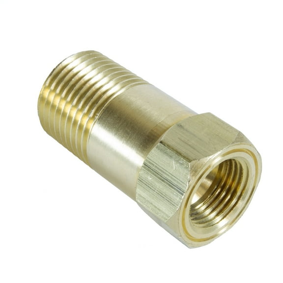 AutoMeter 2270 Water Temperature Extension Adapter; 1/2 in. to 1/16 in. NPMT; Brass;