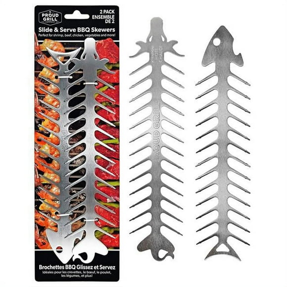 Proud Grill 8034857 4.7 x 12.3 in. Chrome Stainless Steel Skewers