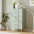 thumbnail image 3 of Modern 5-Drawer Wood Dresser with Gold Handles and Base, Tall Storage Cabinet for Bedroom, Living Room, Closet, Hallway, Entryway, Green, 3 of 7