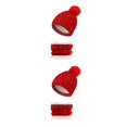 thumbnail image 3 of QualitChoice Winter Caps Decorative Hat Scarf Set Adorable Autumn Crochet Neckerchief Sports Two-piece Stylish Collar Red 2Set, 3 of 6