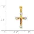thumbnail image 3 of 10k Two-tone Small Cubic Zirconia Crucifix Pendant, 3 of 3