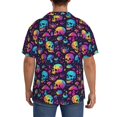 thumbnail image 3 of Kdxio Men's Hawaiian Shirt for Men Short Sleeve Shirt mushroom Skull star Summer Casual Holiday Beach Button Down T-Shirts, 3 of 5