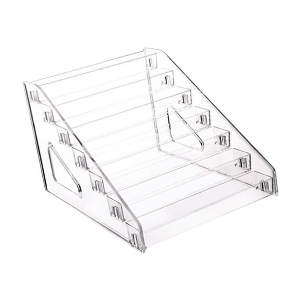 Estante de almacenamiento de acrílico, expositor, organizador escalonado, soporte para esmalte de uñas, vitrina 7 niveles