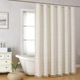 thumbnail image 3 of HBlife Boho Farmhouse Shower Curtain, Linen Rustic Shower Curtain with Tassel, Water Repellent Modern Bohemian Bathroom Shower Curtains Set with 12 Hooks, Cream, 72 x 72, 3 of 7