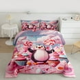 thumbnail image 2 of jejeloiu Antarctic Animal Full Comforter Set,Kawaii Penguin Dessert Cake,Ultra Soft Reversible Decor For Kids,3-Piece, 2 of 8