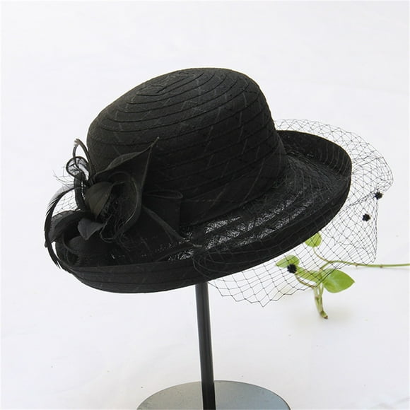 Outfmvch Cloche Hats Women Hats for Church Vintage Hats Fedora Hat Sun Hat for Women Bucket Hats for Women Church Hats for Women Black One Size