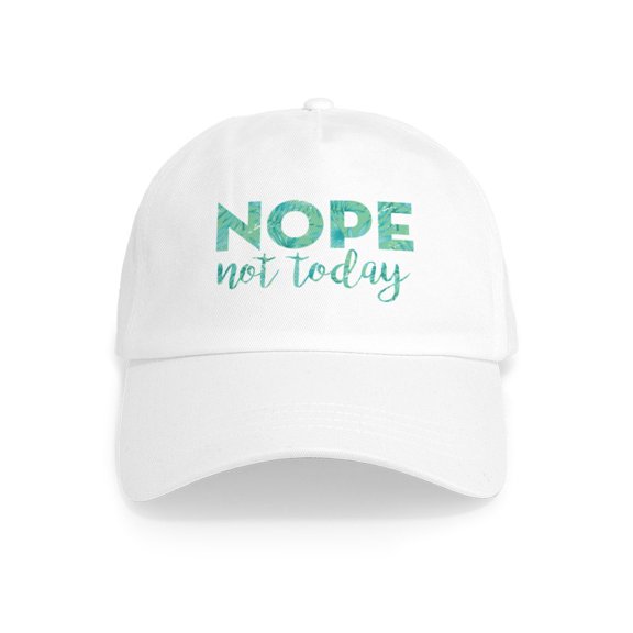 CafePress - Nope Not Today Print Cap - Adjustable 100% Brushed Unisex Casual Cotton Baseball Cap, Beige, 1