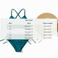 thumbnail image 3 of PNTUTB Women's Fashion Solid Color High Waisted V Neck Drawstring Adjustable Separate Swimsuit Set, 3 of 5