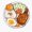 1pcs, variant on Traditional Vietnamese Grilled Porkchop Steamed Rice Com Suon Foodie Platter Decal For Bowl Sticker