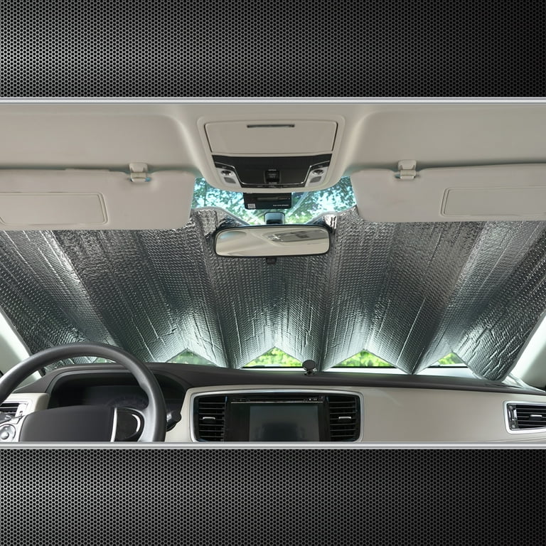 Auto Drive Heavy Duty Windshield Silver Accordion Sunshade 1 Pack 63 x 28.5