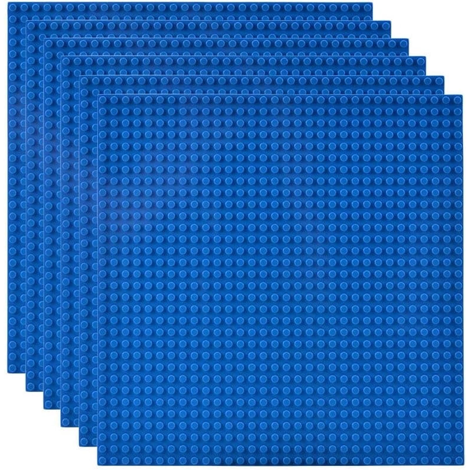 6 Pack Classic Baseplates, 10"x10" Large Building Board Base Plates 100% Compatible with All Major Brands, Blue
