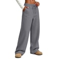 thumbnail image 5 of Fleece Wide Leg Pants for Women Ghalytn High Waist Sweatpants - Casual Loose Trousers with Pockets, 5 of 8