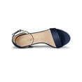 thumbnail image 4 of BLISSFUL STEP Women's Shoes Ankle Strap Buckle Block Heel Sandals Navy Blue 8, 4 of 8