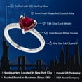 thumbnail image 2 of Gem Stone King 1.84 Cttw Red Created Ruby Ring in 925 Sterling Silver | 8MM Heart Ring for Women | Available in Size 5, 6, 7, 8, 9, 2 of 6