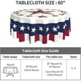 thumbnail image 4 of 4th of July Tablecloth Round 60 Inch Patriotic Tablecloth Washable American Flag Stars Tablecloths Circular Table Cover Cloths Washable Polyester Tabletop Runner for Kitchen Party Picnic Dining Decor, 4 of 5