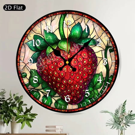 Highland Cow American Flag Round Wall Clock, Patriotic Farmhouse Silent Wall Art Decor, Rustic Country Animal Home Clock