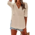 thumbnail image 6 of Weikingp Linen Blouses For Women Summer Shirts For Women Gauze Shirts For Women Oversized Dress Shirts For Women Linen Tunic Tops For Women Brown S, 6 of 7