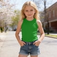 thumbnail image 2 of Likimi Kids Girls Boys T Shirt Crew Neck Sleeveless Solid Color Tank Fashion Comfort Tee Green Size 9-10 Years, 2 of 4