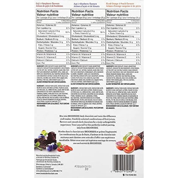 Brookside Dark Chocolate Covered Fruit (40 Count Variety Pack)z, 0.7 ounces