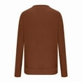 thumbnail image 4 of Women V Neck Long Sleeve Shirts Casual Fall Tops Light-Weight Tunic Sweaters Fashion Tops 2025 Brown XXL, 4 of 5