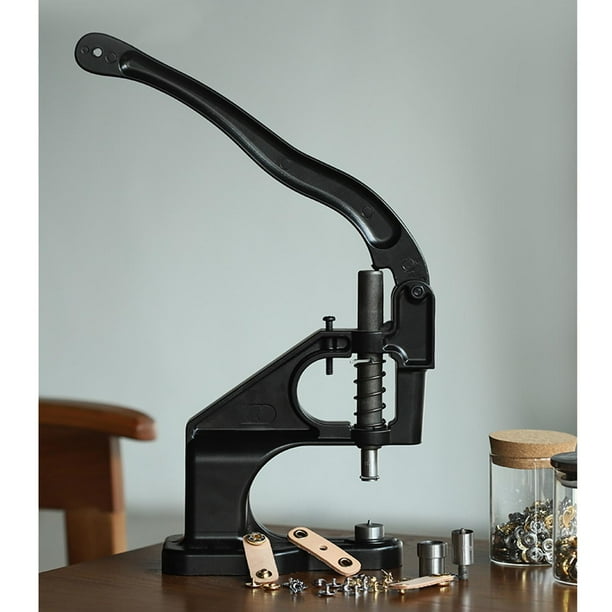 portátil de manual para ojales, botón a presión, perforadora, herramienta de instalación manual para sujetadores, costura, suministros Negro Baoblaze Botones presionando la máquina