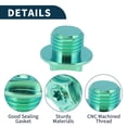 thumbnail image 4 of Unique Bargains M14*1.5 Oil Drain Plug Oil Pan Drain Bolt Screw Thread Repair Green 1 Pcs, 4 of 7
