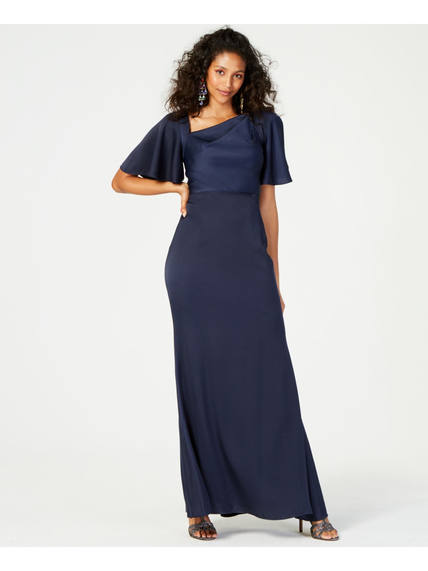 VINCE CAMUTO Womens Navy Bell Sleeve 