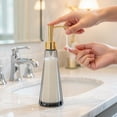 thumbnail image 2 of Textured Glass Soap Dispenser - 8.66oz Refillable Pump Bottle for Hand Soap, Liquid Dispenser for Bathroom, Kitchen Sink, 2 of 6