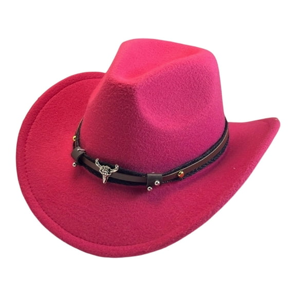 TELOLY Cowgirl Hat,Eye-Catching Design Hats for Men,Fashion Must-Have Cowboy Hat,Red