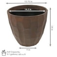 thumbnail image 4 of Sunnydaze Pebbled 15.75" x 15.75" x 14" Round Brown Polyresin Outdoor Planter Pot 2-Count, 4 of 7