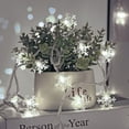 thumbnail image 5 of Christmas LED Snowflake Lights String, 19.68ft String Lights with 2 Modes, Battery Operated LED Lights for Indoor Outdoor, Warm Color String Lights for Home Party, Wedding or Decoration, White, H0022, 5 of 5