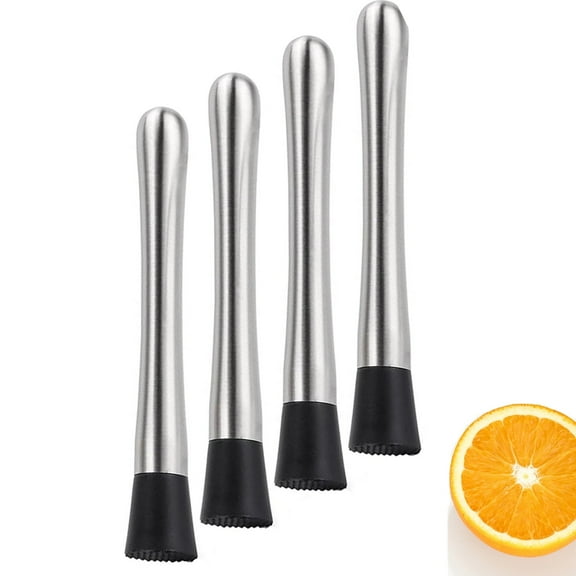 4 Pack Muddlers for Cocktail 304 Stainless Steel Fruit Crusher Long Ice Crusher for  Party and Home
