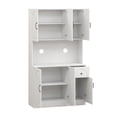thumbnail image 3 of Yesurprise 71" Kitchen Pantry Storage Cabinet with Microwave Oven Countertop, Freestanding Hutch Cabinet with Adjustable Shelves, 6 Doors and 1 Drawer for Kitchen Dining Room, 3 of 8