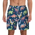 thumbnail image 3 of Uemuo Dinosaur Pattern Mens Swim Trunks Quick Dry Board Shorts with Mesh Lining, Stretch Beach Shorts Quick Dry No-Chafing Board Shorts-XX-Large, 3 of 9