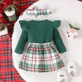 thumbnail image 5 of GYRATEDREAM Newborn Infant Girls Fall Winter Clothes 3 Piece Skirt Set Toddler Baby Ribbed Ruffle Long Sleeve Button down Romper & Plaid Skirts Dress with Bowknot & Headband Outfits for 0-18 Months, 5 of 8