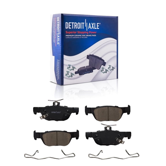 Detroit Axle - Rear Brake Pads for 2019-2024 Mazda 3, 2020-2023 CX-30, 2022-2023 MX-30 EV, Ceramic Brake Pads with Hardware