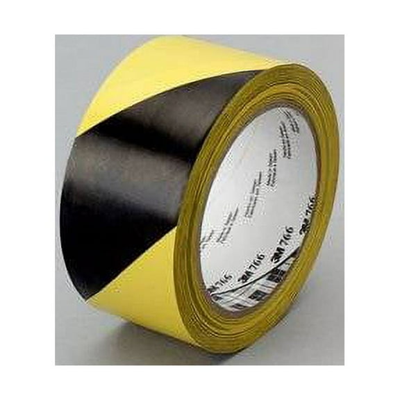 3M Hazard Warning Tape 766,black&yellow, 2inX36YD(pack of 1)