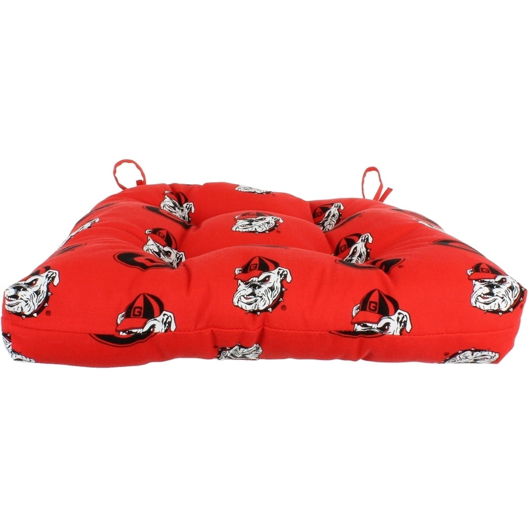 College Covers Georgia Bulldogs Patio Seat D Cushion 20" x 20", 2 Tie Backs