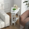 thumbnail image 4 of Gymax 2 PCS 2-Tier End Table Irregular Narrow Sofa Side Nightstand w/ Storage Shelf White, 4 of 9