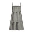 thumbnail image 4 of Vetsdori Womens Sleeveless Mini Dresses Beach Sundress Slip Dress Casual Tank,Summer Plaid Pleated Dress for Ladies Square Neckline, 4 of 5